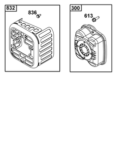 Exhaust Group Diagram and Parts List for 08P602-0029-H5 020000 - 09Z999 Briggs and Stratton Engine
